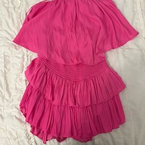 Chic Pink Ruffled Dress